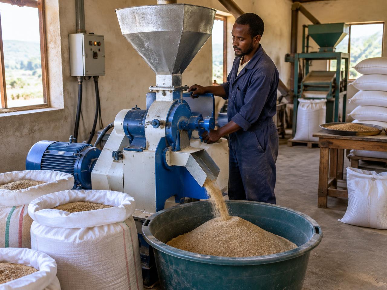 Illustrative agro-processing site powered by solar